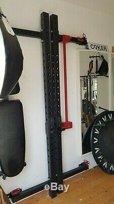 Wall Mounted Foldable Weight Rack Gym Squats Bench Press Pull Ups Dips