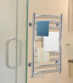Wall Mounted Heated Towel Warmer Rack 10 Electric Bathroom Bathrobe Drying Bar
