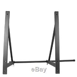 Wall Mounted Heavy Duty Chin Pull Up Bar Workout Training Powder Coated Black