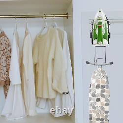 Wall Mounted Iron and Ironing Board Holder Hanger Rack for Space-saving