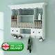 Wall Mounted Kitchen Wooden Cabinet Storage White Dish Rack Display Plate Holder