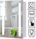Wall Mounted LED Bathroom Mirror Cabinet Touch 3 shelf 1 Door Storage White