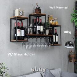 Wall Mounted Metal Wine Bottle Rack Storage Display Holder Shelf European Style