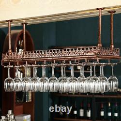 Wall Mounted Metal Wine Glass Rack Shelf Bar Drink Bottle Storage Display Holder