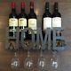 Wall Mounted Metal Wine Rack 4 Long Stem Glass Holder & Wine Cork Storage Decor