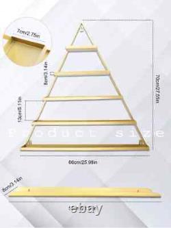 Wall-Mounted Nail Polish Storage Racks, 5 Tiers Gold Triangular Display Racks
