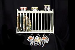 Wall Mounted Or Work Top Plate Holder Rack Vintage Style Kitchen Storage Stand