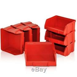 Wall Mounted Plastic Bins Box Kit With 32 Pcs Storage Rack For Garage /Workshop