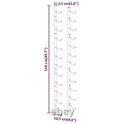 Wall Mounted Rack for 12 Bottles 2 pcs White V9V2