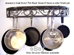 Wall Mounted Scroll Oval Cookware Pot Pan Rack 930 silv