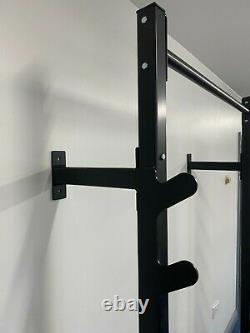 Wall Mounted Squat Bench Press Rack with Pull Up Bar for Home Gym Weightlifting