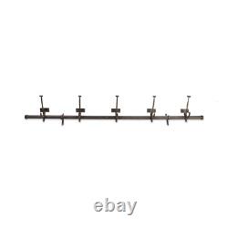 Wall Mounted Vintage Iron School Hooks Coat Rack with 5 Hooks