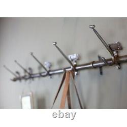 Wall Mounted Vintage Iron School Hooks Coat Rack with 5 Hooks