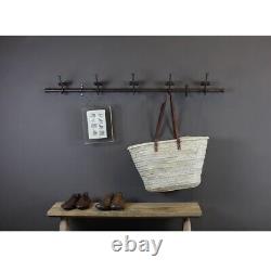 Wall Mounted Vintage Iron School Hooks Coat Rack with 5 Hooks