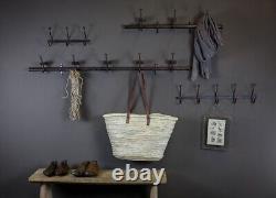 Wall Mounted Vintage Iron School Hooks Coat Rack with 5 Hooks