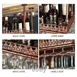 Wall Mounted Wine Glass Rack Wine Bottle Storage Display Drink Bottle Holder UK