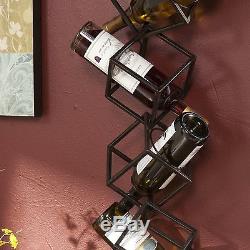 Wall Mounted Wine Rack 5 Bottle Storage Organizer Shelf Holder Room Decor Modern