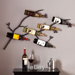 Wall Mounted Wine Rack Decor Iron Bottle Holder Unique Home Storage Kitchen Bar