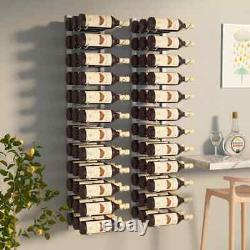 Wall Mounted Wine Rack for 36 Bottles 2 pcs White Iron