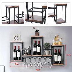 Wall-Mounted Wine Stand Bottle Storage Shelf Bar Wine Rack Drink Display Holder