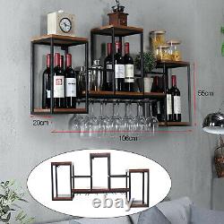 Wall-Mounted Wine Stand Bottle Storage Shelf Bar Wine Rack Drink Display Holder