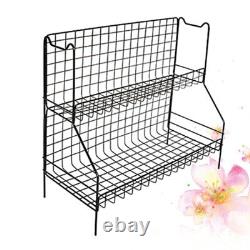 Wall Mounted Wire Basket Shelves 2 Tier Step Shelf Kitchen Counter