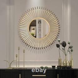 Wall Wrought Iron 3D Stereo Mirror Ornaments Home Porch Livingroom Murals Decors