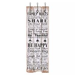 Wall-mounted Coat Rack with 6 Hooks 120x40 FAMILY RULES Q5S1