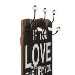 Wall-mounted Coat Rack with 6 Hooks 120x40 LIVE V7S7