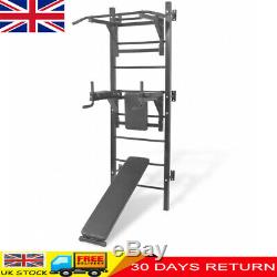 Wall-mounted Multi-functional Fitness Power Tower Rack Gym Home Dip Station