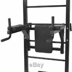Wall-mounted Multi-functional Fitness Power Tower Rack Gym Home Dip Station