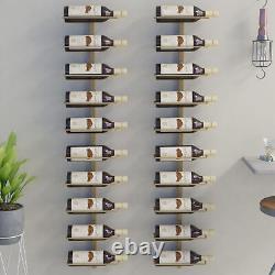 Wall-mounted Rack for 10 Bottles 2 pcs Metal E3K9