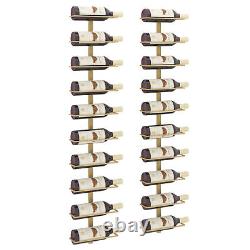 Wall-mounted Rack for 10 Bottles 2 pcs Metal E3K9