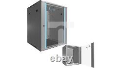 Wall-mounted rack cabinet Extralink 15U 600x600 Gray /T2UK