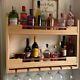 Wall mounted solid pine wine spirits glass rack