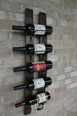 Whiskey Barrel Stave wine rack-with rusted banding