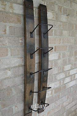 Whiskey Barrel Stave wine rack-with rusted banding