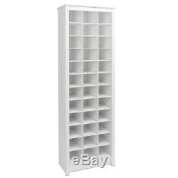 White Space Saving Shoe Storage Cabinet Entryway Shelf Rack Organizer Tall Wood
