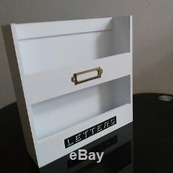 White wooden vintage letter rack post organizer wall mount letter rack holder