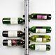 Wine Bar Rack Metal Wall Mounted 12 Bottle Holder Chrome Holding Storage Shelf