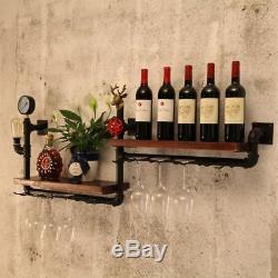 Wine Rack Set Wall Mounted Shelves Glassware Creative Bottle Organizer Display