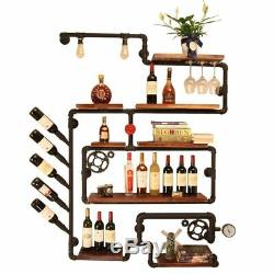 Wine Rack Set Wall Mounted Shelves Glassware Creative Bottle Organizer Display