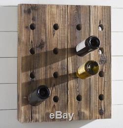 Wine Rack Wall Mount Bottle Holder Storage riddling wine rack Reclaimed wood 16B