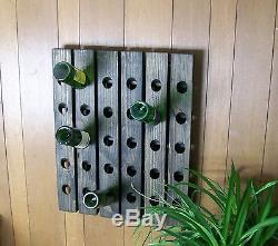 Wine Riddling Rack Distressed French Style Wood Hand Crafted Wall Hanging