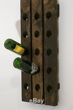 Wine Riddling Rack Distressed Wood Handcrafted Rustic Wall Mount