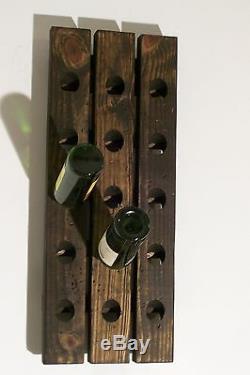 Wine Riddling Rack Distressed Wood Handcrafted Rustic Wall Mount