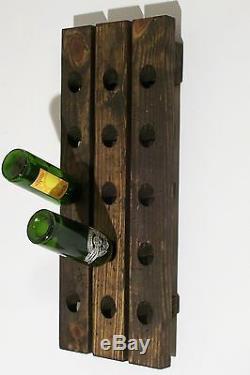 Wine Riddling Rack Distressed Wood Handcrafted Rustic Wall Mounted Wine Rack
