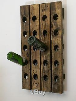 Wine Riddling Rack Distressed Wood Handmade Wall Hanging