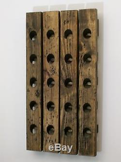 Wine Riddling Rack Distressed Wood Handmade Wall Hanging