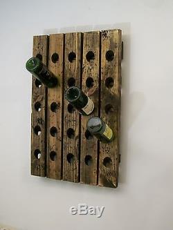 Wine Riddling Rack Wall Mounted Distressed Wood Handcrafted
